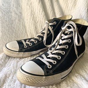 Gently used black high top converse!